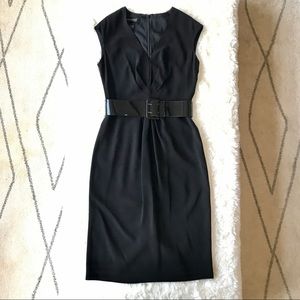 ANNE KLEIN Black Dress w/ Patent Belt